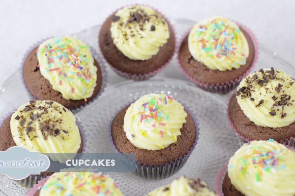 Briose cu ciocolata si glazura/ Cupcakes
