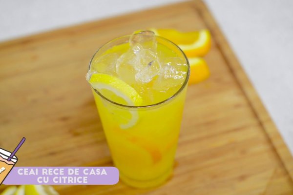 Ceai rece de casa cu portocala si lamaie