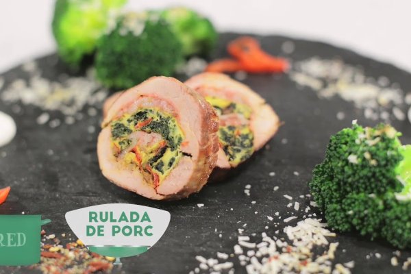 Rulada de porc umpluta cu ou si spanac