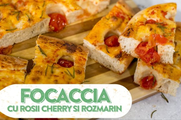 Focaccia cu rosii cherry si rozmarin