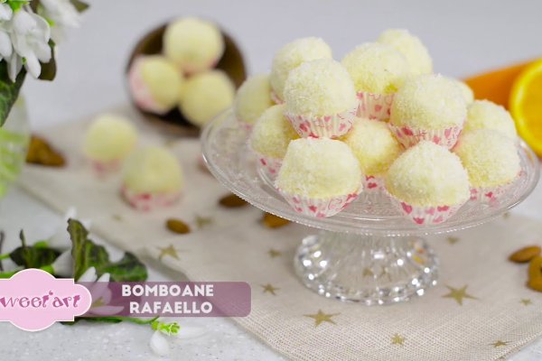 Bomboane Raffaello de casa cu ciocolata alba
