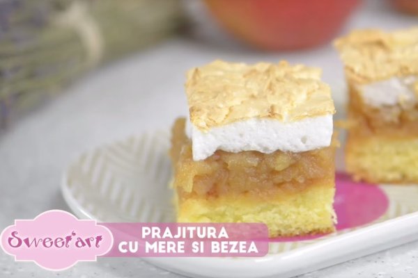 Prajitura cu mere si bezea - Reteta video