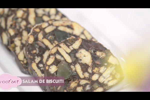 Salam de biscuiţi reţetă - Reteta video