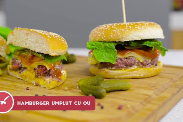 Hamburger umplut cu ou si cascaval, reteta video