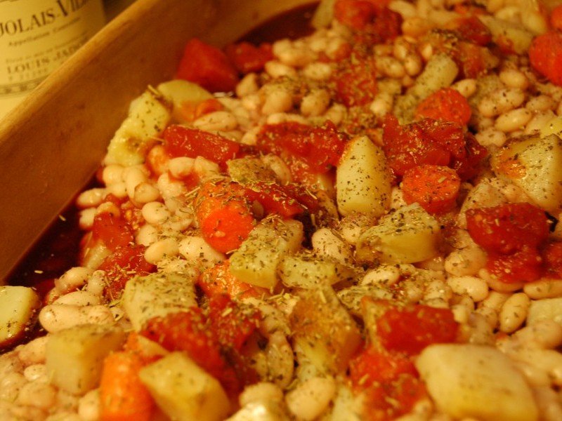 Cassoulet vegetarian la cuptor