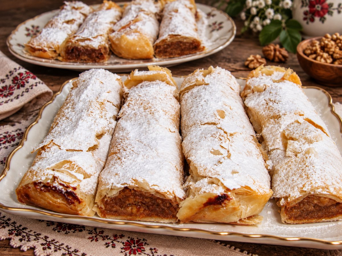 Strudel cu mere si nuca