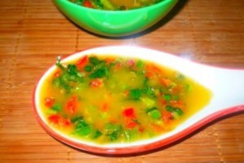 Supa de porumb cu sos chili