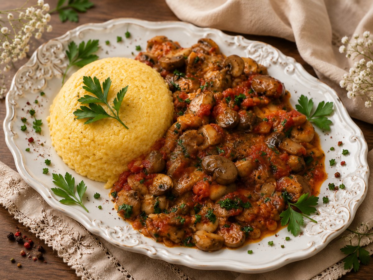Tocanita delicioasa de ciuperci