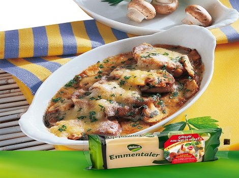 Muschi file gratinat cu emmentaler