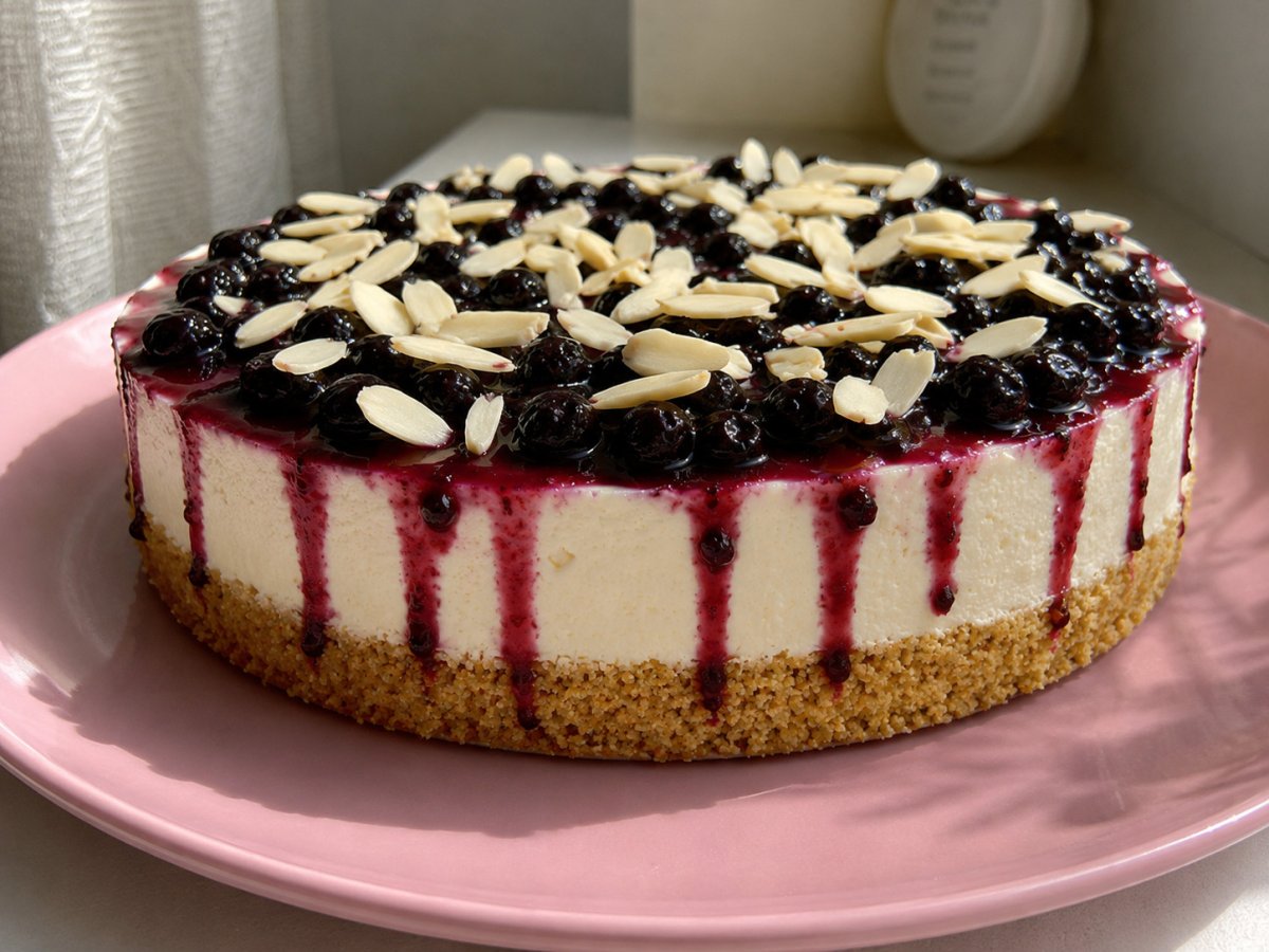 Cheesecake cu menta si afine