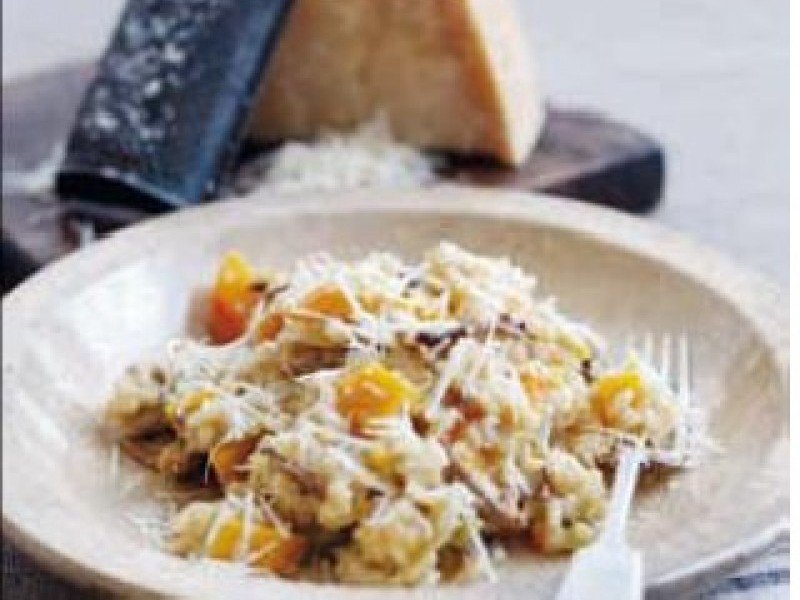 Risotto cu Parmigiano Reggiano, dovleac si ciuperci