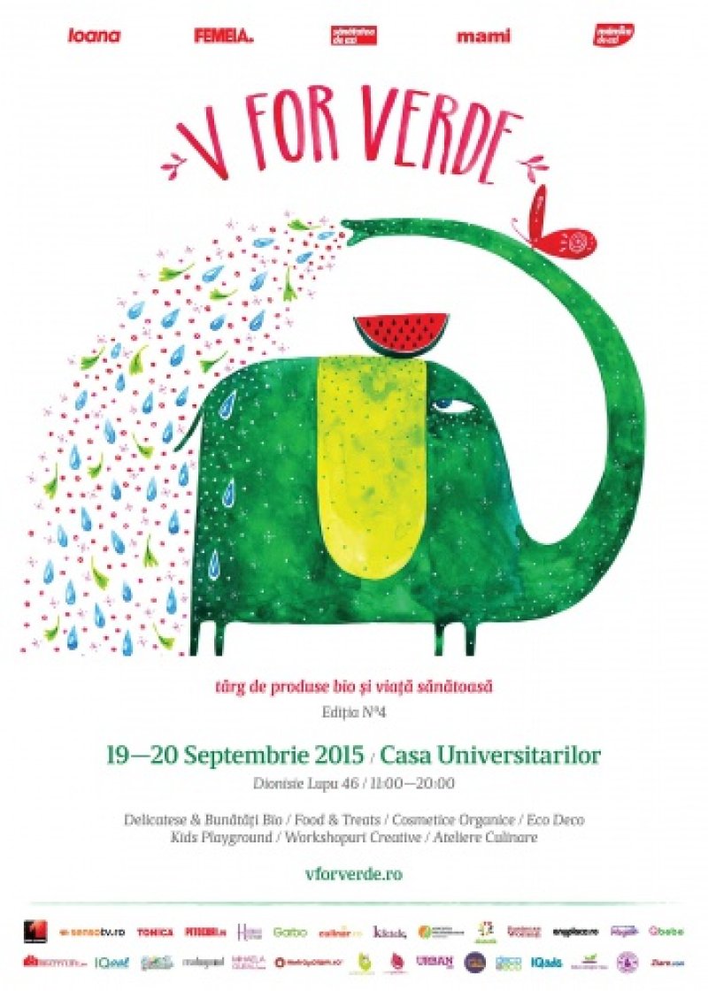 V for Verde, editia a 4-a, targ de produse bio si viata sanatoasa, are loc intre 19 - 20 septembrie 2015