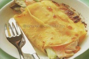 Somon si legume de primavara in lasagna