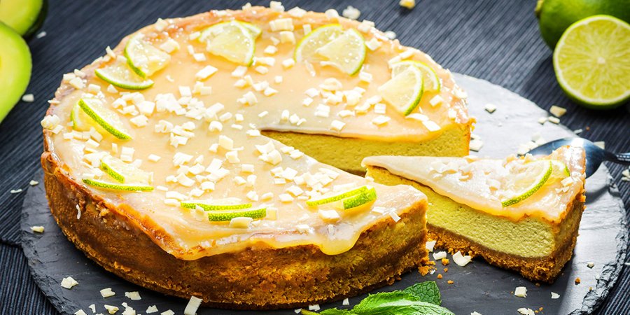 Cheesecake cu avocado si caramel cu lime