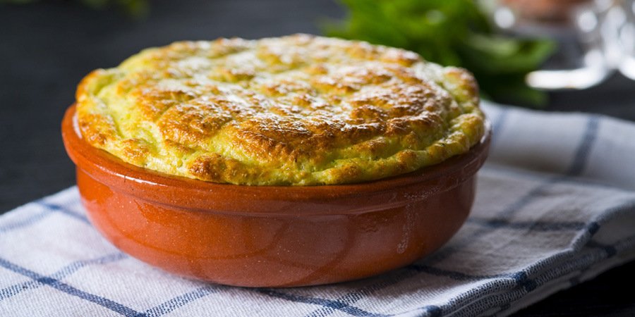 Souffle de dovlecei cu cascaval afumat si parmezan