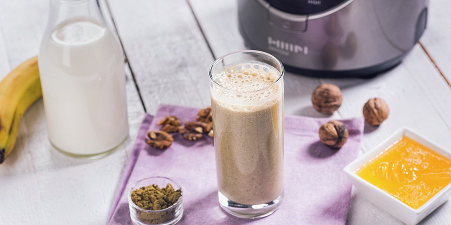 Smoothie proteic inainte de sala cu pudra de canepa