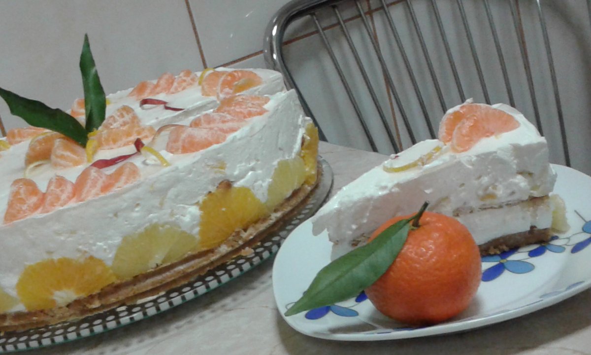 Cheesecake cu clementine si portocale