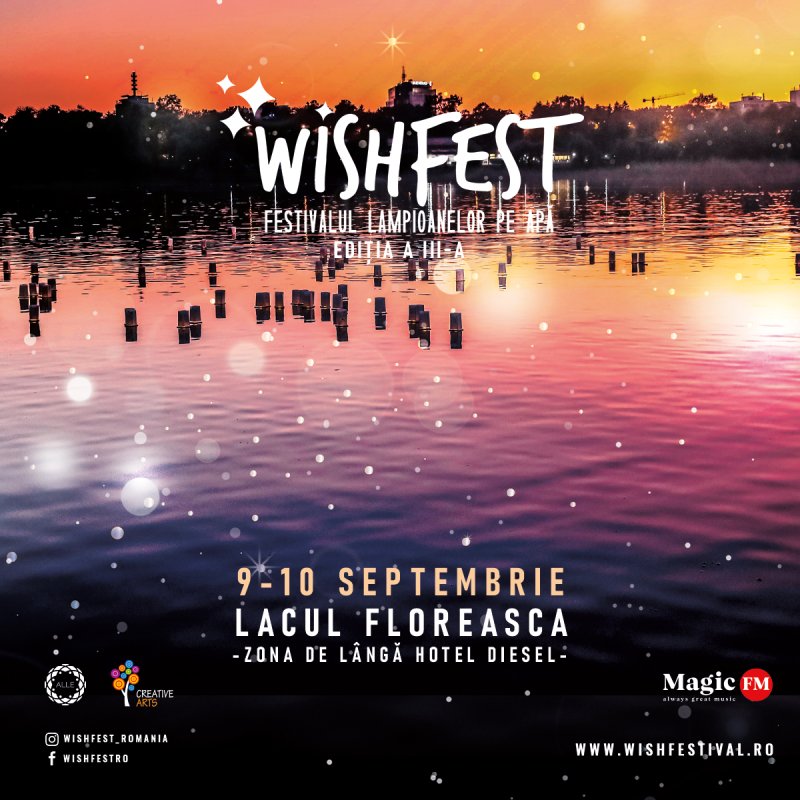 Zile și seri magice, la sărbătoarea luminilor și dorințelor A III-a ediție a WishFest, festivalul lampioanelor pe apă, are loc în Capitală, pe 9 și 10 septembrie