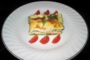 Lasagne de somon cu spanac