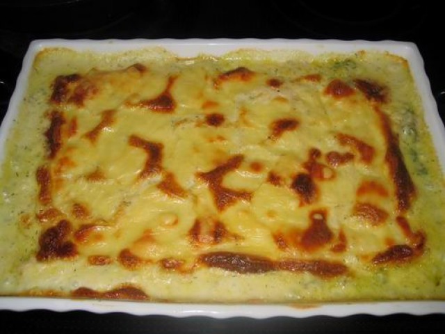 Lasagne de somon cu spanac