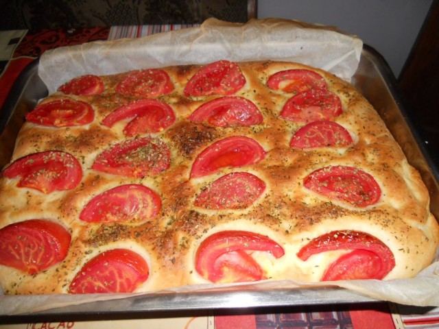 Foccacia cu vinete si mozzarella