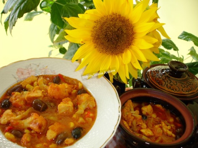 Pui cu porumb si curry