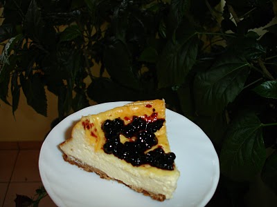 Cheescake cu dulceata de afine