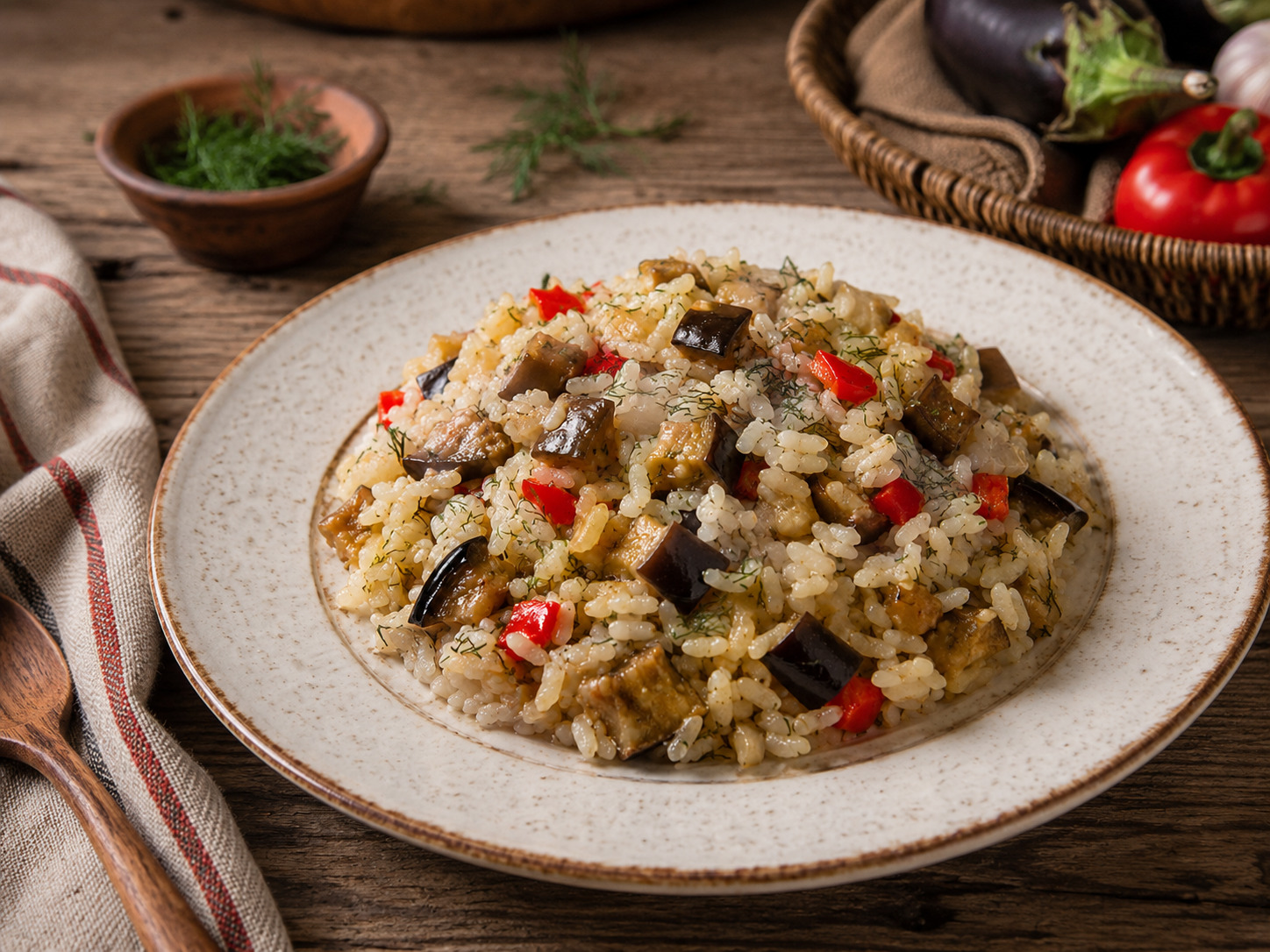 Pilaf turcesc cu vinete