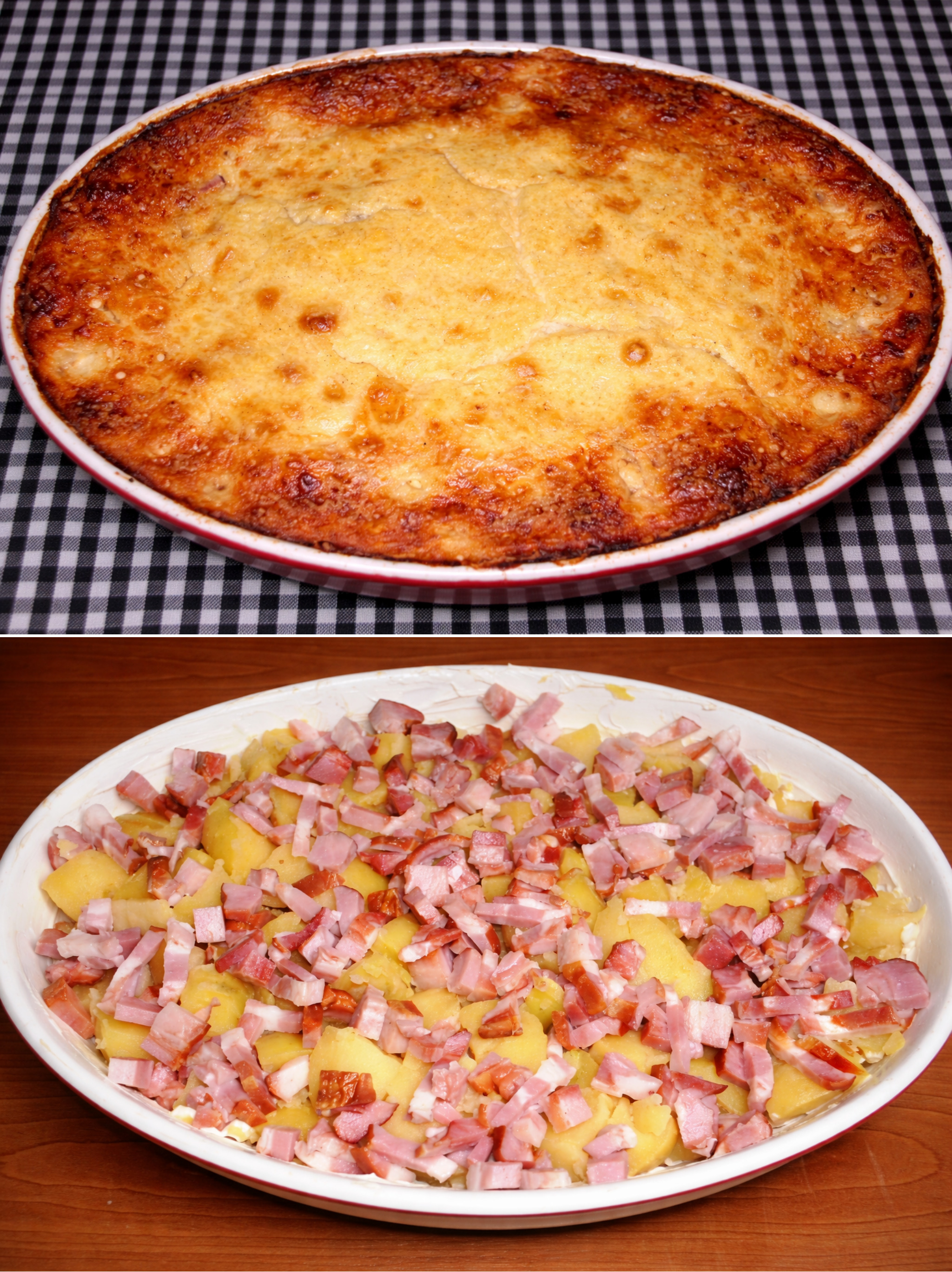 Cartofi gratinati cu afumatura