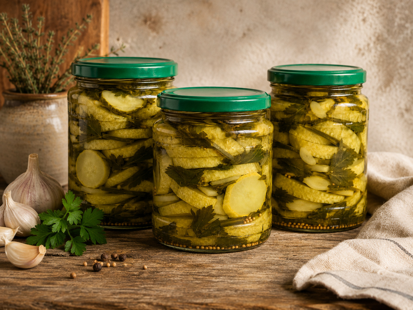 Dovlecei conservati pentru salata