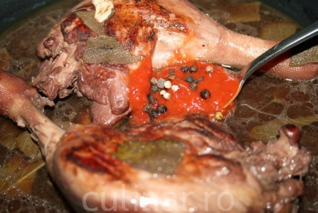 Pulpe de rata in sos de vin rosu