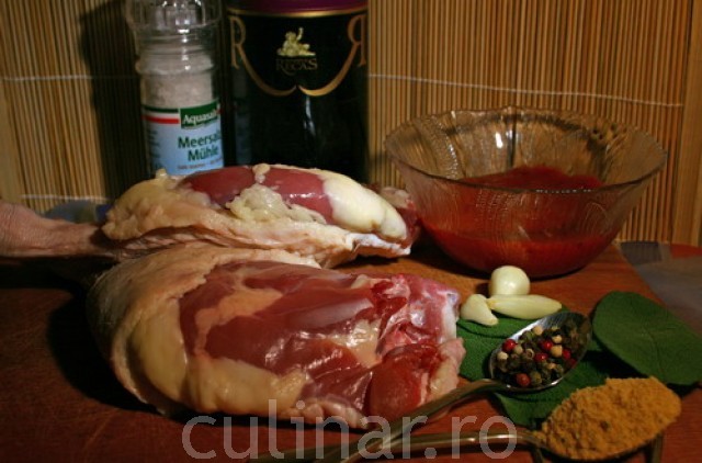 Pulpe de rata in sos de vin rosu