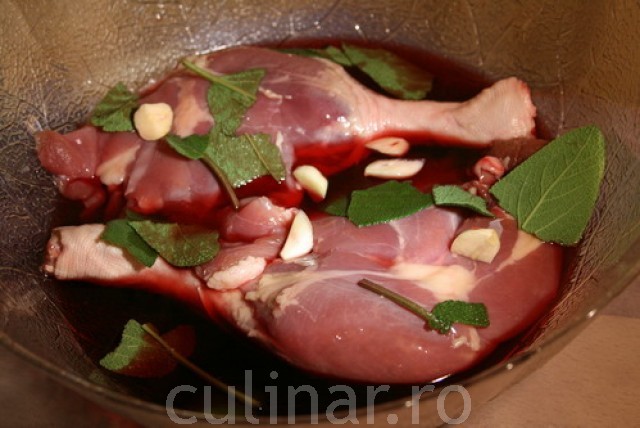 Pulpe de rata in sos de vin rosu