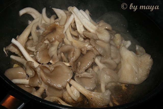 Pleurotus cu carne la cuptor