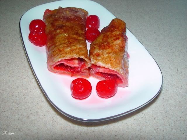 Cherry Enchiladas, tortilla umpluta cu cirese