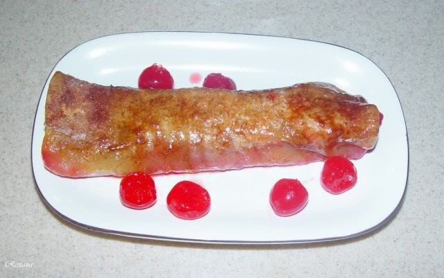 Cherry Enchiladas, tortilla umpluta cu cirese