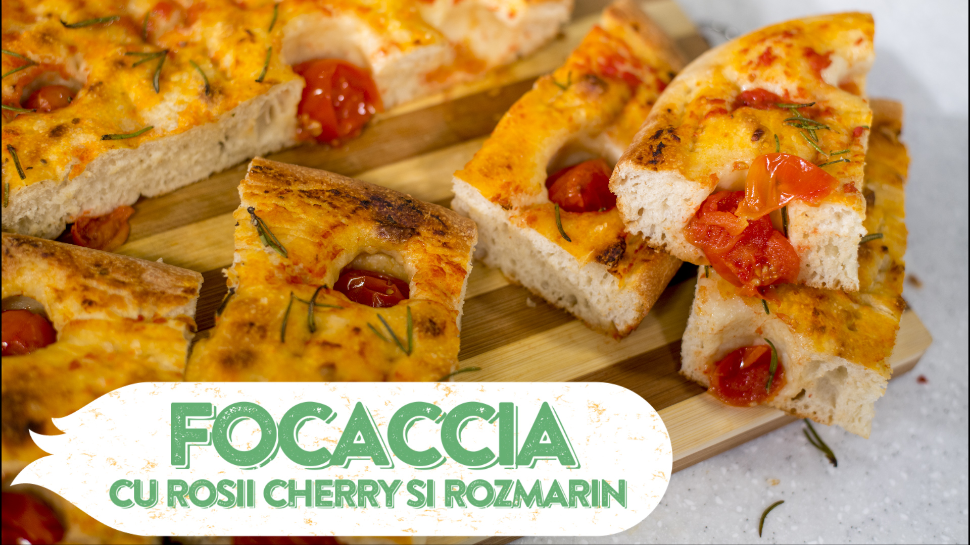 Focaccia cu rosii cherry si rozmarin