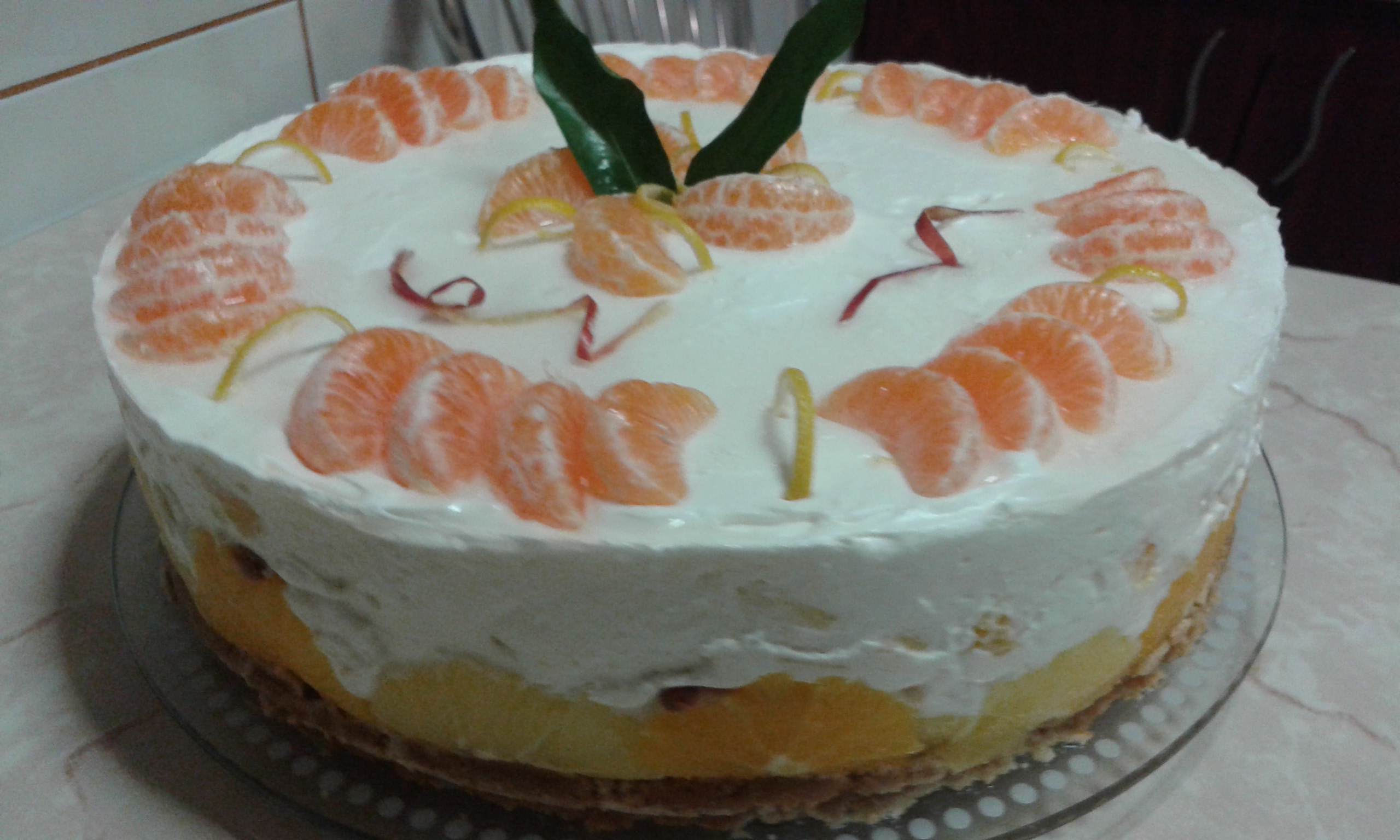 Cheesecake cu clementine si portocale