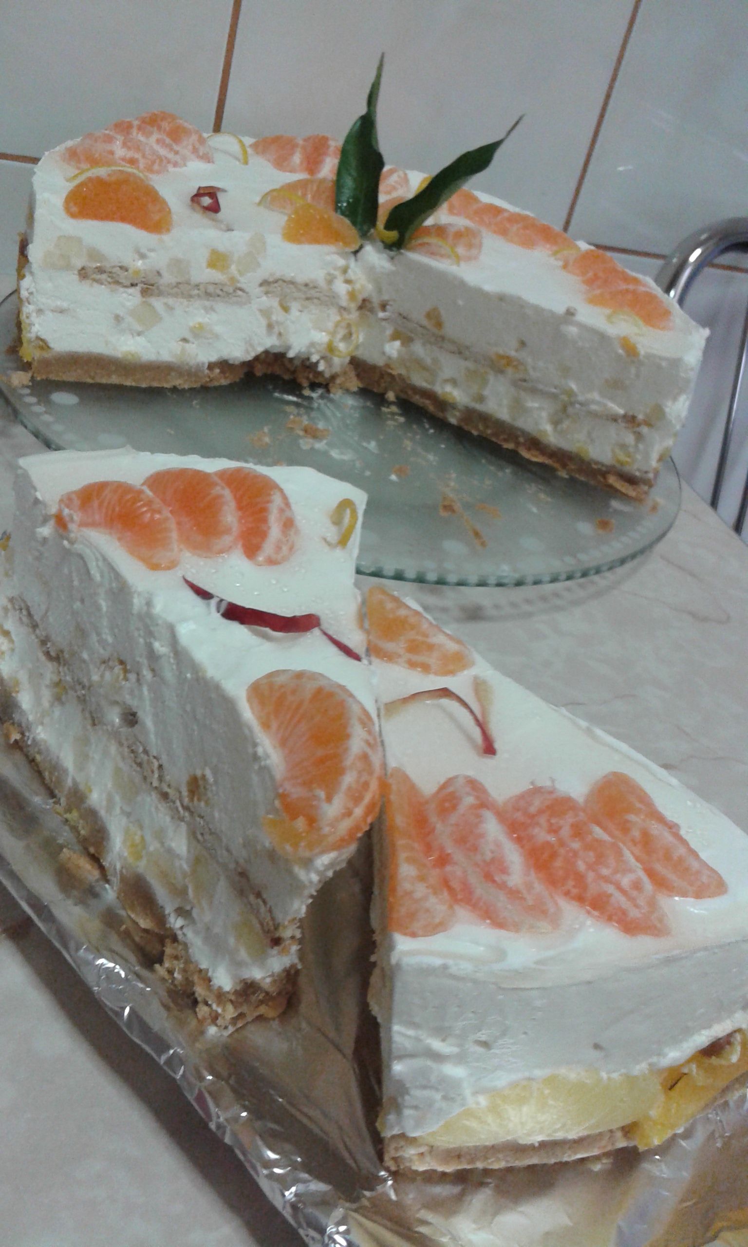 Cheesecake cu clementine si portocale