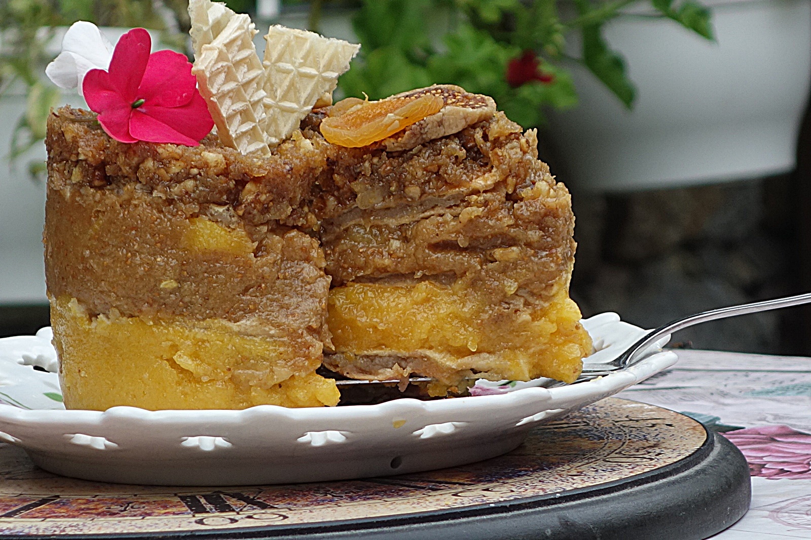 Deliciu cu fructe deshidratate si crusta de nuci