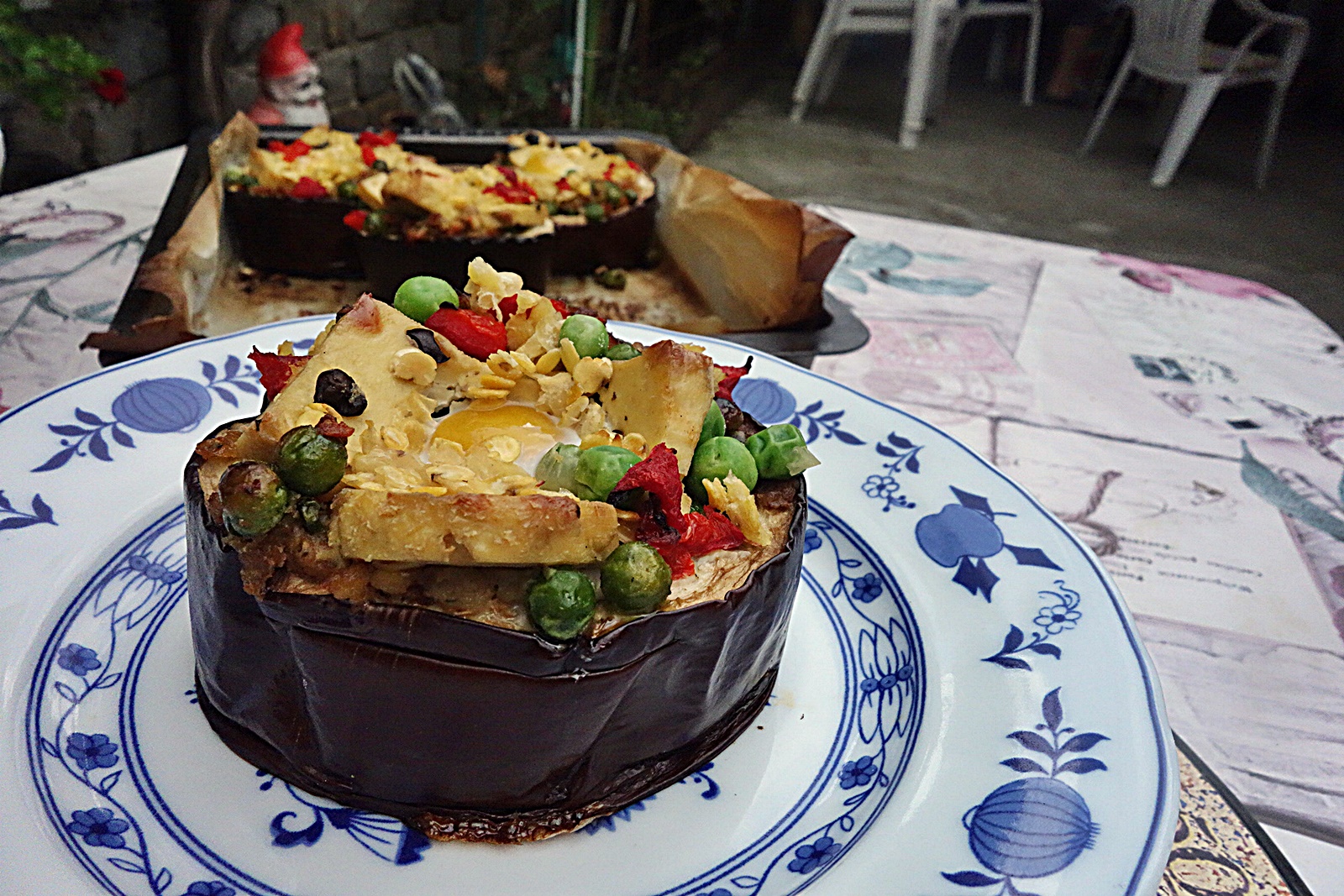 Rondele de vinete umplute cu legume si branza Tofu