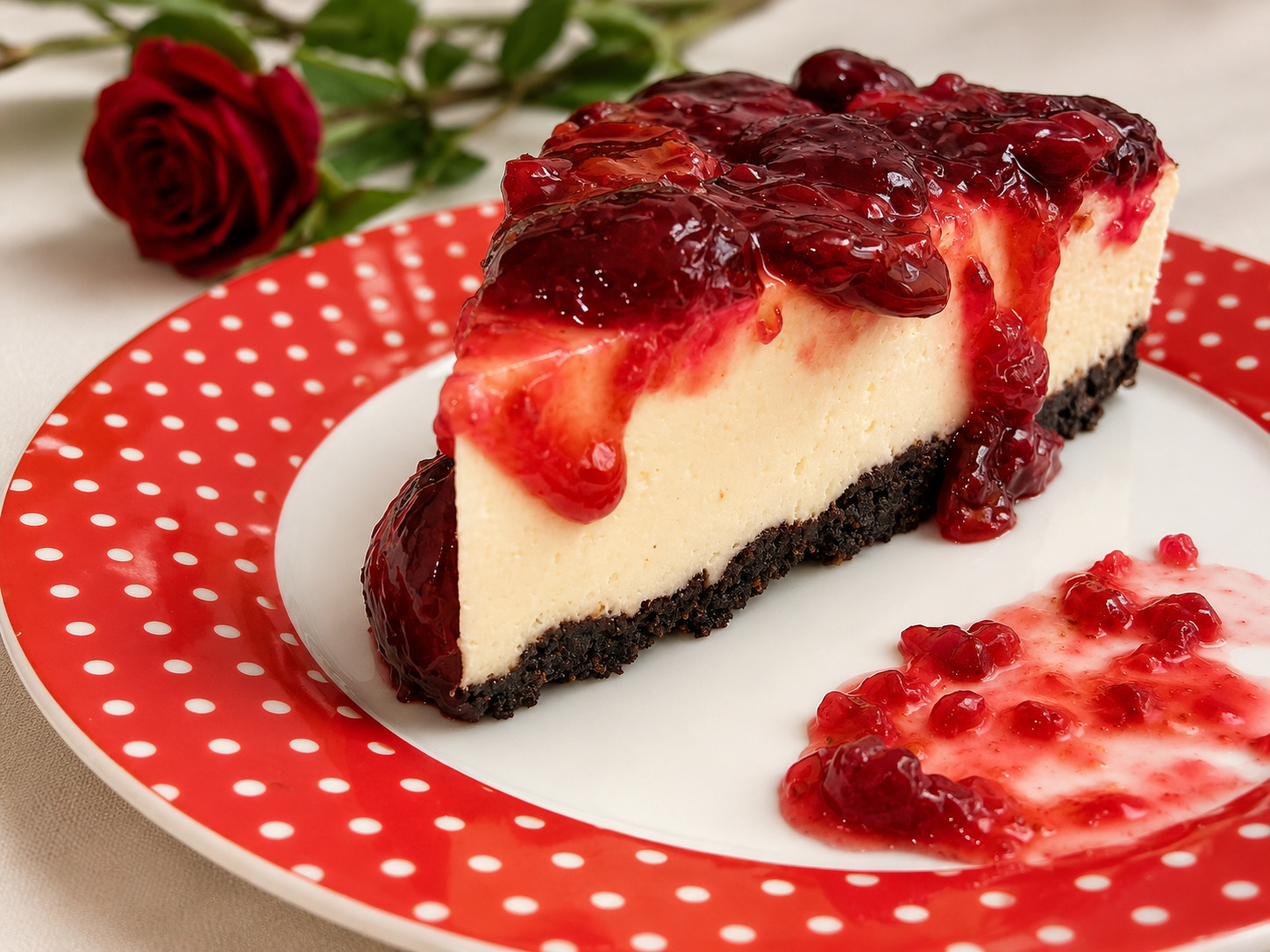 Cheescake copt cu cirese