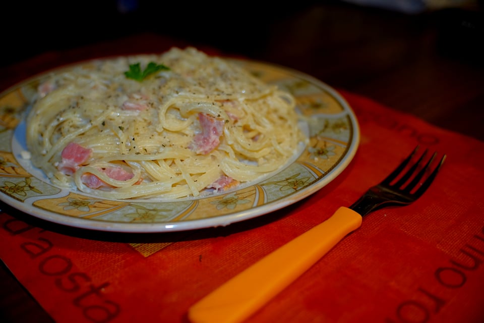 Spaghete carbonara romaneasca