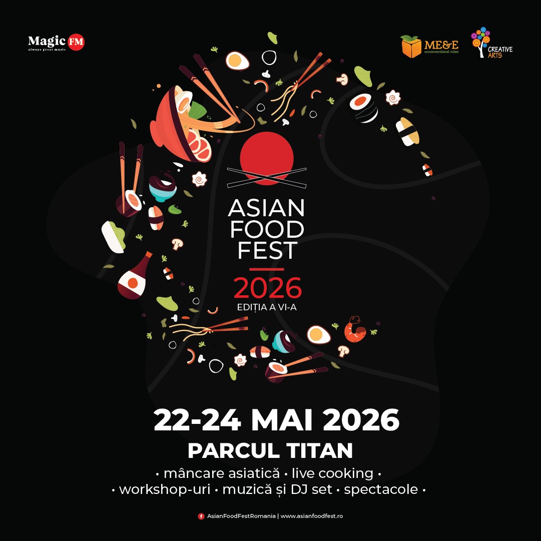 Minivacanță culinară în Asia:  de la colțunași chinezești la copane de înghețată  Asia Food Fest are loc între 22 și 24 mai, în Parcul Titan