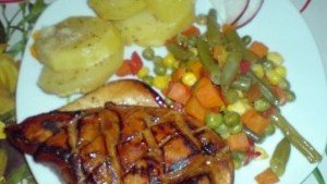 Piept de pui la gratar si cartofi gratinati