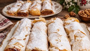 Strudel cu mere si nuca