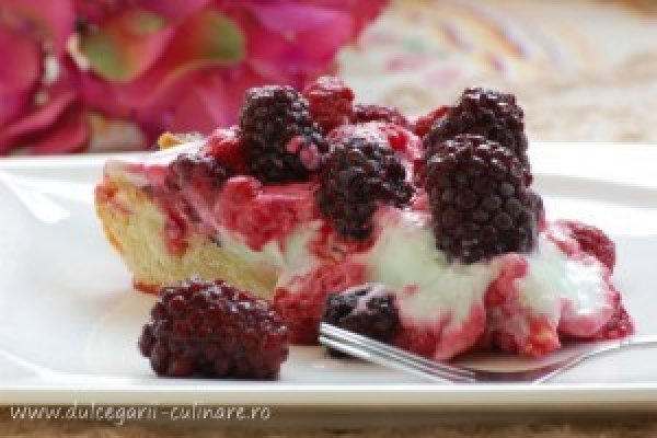 Tarta cu mascarpone, menta si fructe de padure