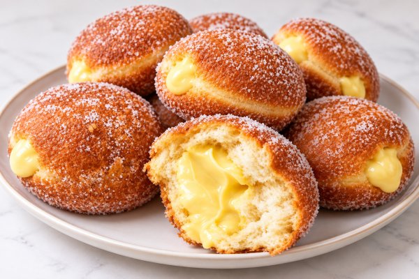 Gogosi pufoase cu vanilie (bomboloni)