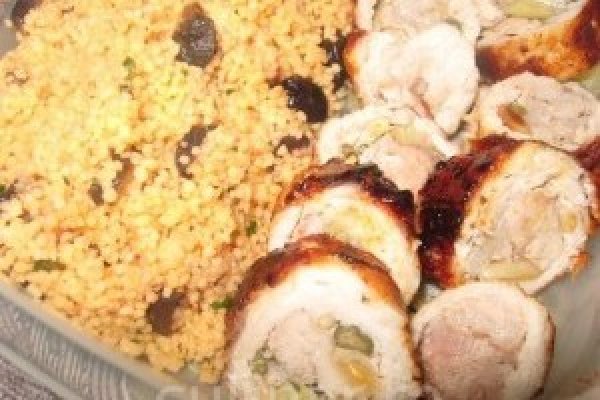 Rulouri de carne cu garnitura de couscous