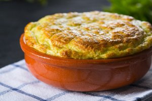 Souffle de dovlecei cu cascaval afumat si parmezan